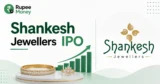 Shankesh Jewellers IPO banner featuring the Shankesh Jewellers logo, gold jewellery, rising investment chart, and Rupee Money branding.
