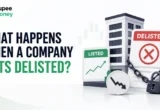What Happens When a Company Gets Delisted banner featuring a listed and delisted company comparison, stock market chart, downward price indicator, and locked delisting notice.